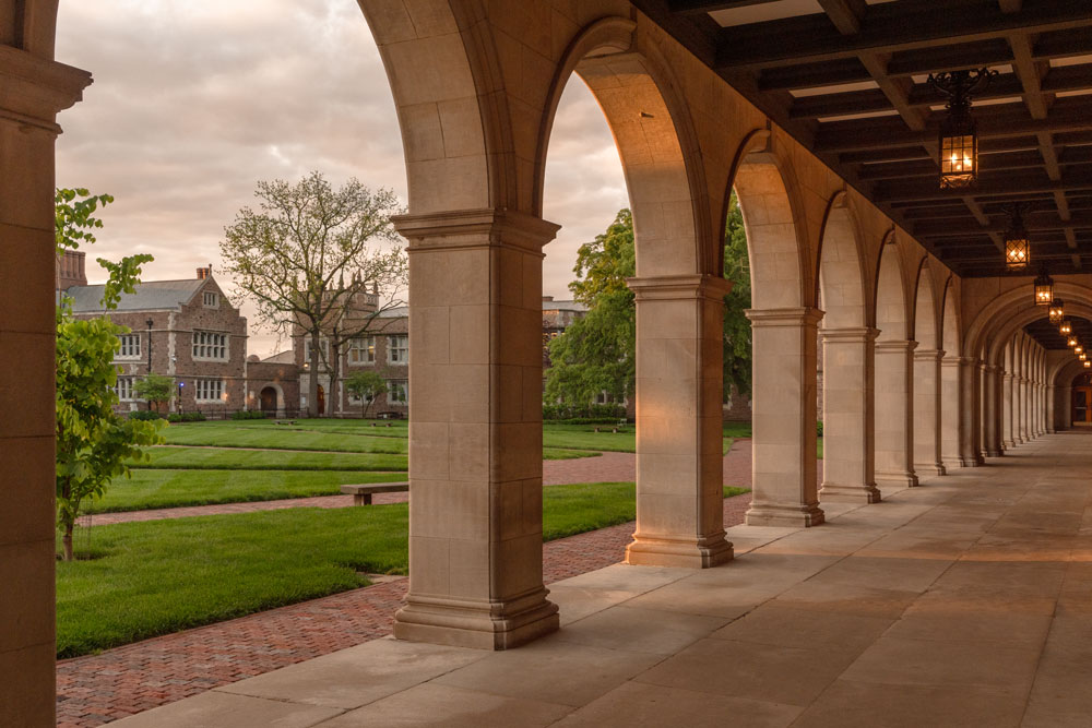 outdoor arched corridor